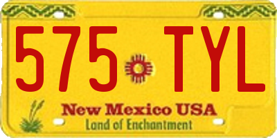 NM license plate 575TYL