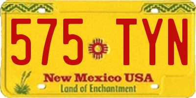 NM license plate 575TYN