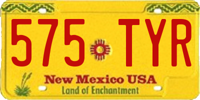 NM license plate 575TYR