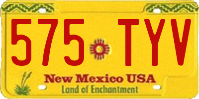 NM license plate 575TYV