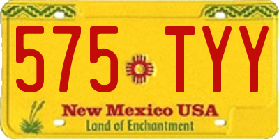 NM license plate 575TYY