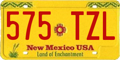 NM license plate 575TZL