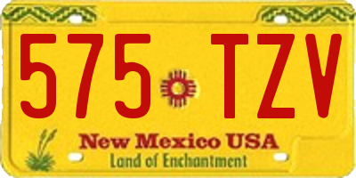 NM license plate 575TZV