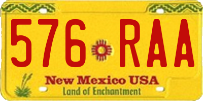 NM license plate 576RAA