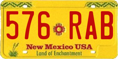 NM license plate 576RAB