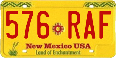 NM license plate 576RAF