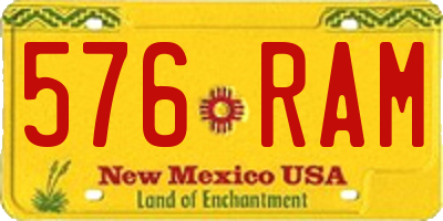 NM license plate 576RAM
