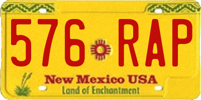 NM license plate 576RAP