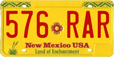 NM license plate 576RAR