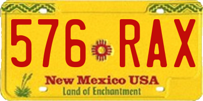 NM license plate 576RAX