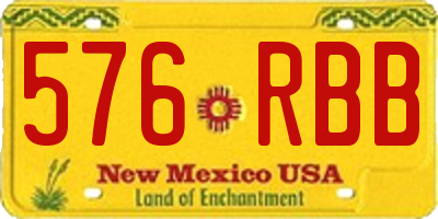NM license plate 576RBB