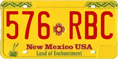 NM license plate 576RBC