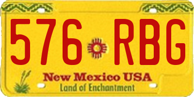 NM license plate 576RBG