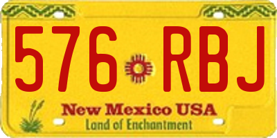 NM license plate 576RBJ