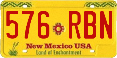 NM license plate 576RBN