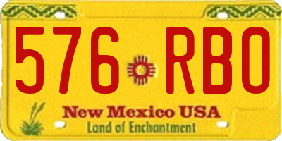 NM license plate 576RBO