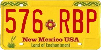 NM license plate 576RBP