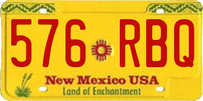 NM license plate 576RBQ