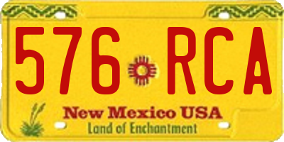 NM license plate 576RCA