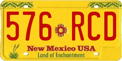NM license plate 576RCD