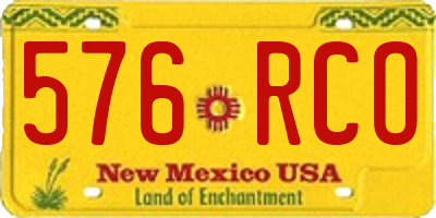 NM license plate 576RCO