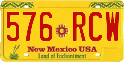 NM license plate 576RCW