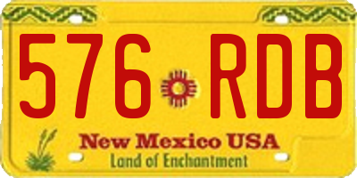 NM license plate 576RDB
