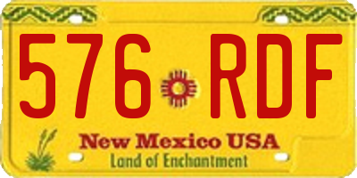 NM license plate 576RDF
