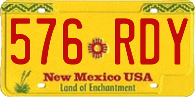 NM license plate 576RDY