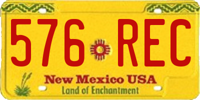 NM license plate 576REC