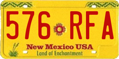 NM license plate 576RFA
