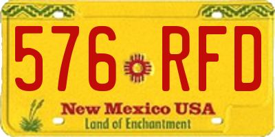NM license plate 576RFD