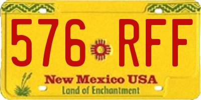 NM license plate 576RFF