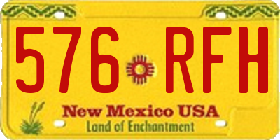 NM license plate 576RFH