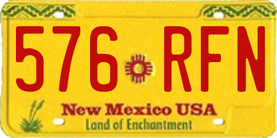 NM license plate 576RFN
