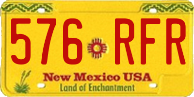 NM license plate 576RFR