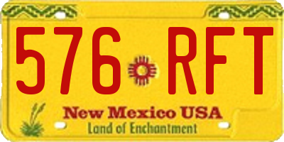 NM license plate 576RFT