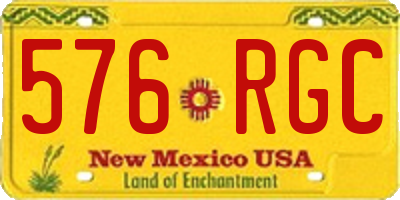 NM license plate 576RGC