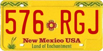 NM license plate 576RGJ