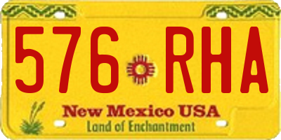 NM license plate 576RHA