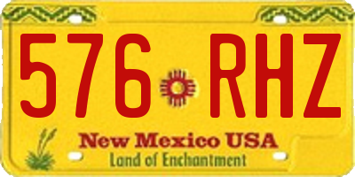 NM license plate 576RHZ