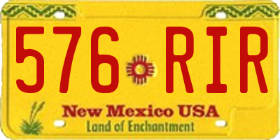 NM license plate 576RIR