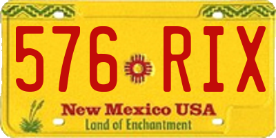 NM license plate 576RIX