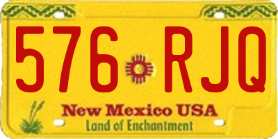 NM license plate 576RJQ
