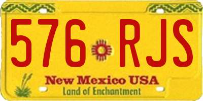 NM license plate 576RJS