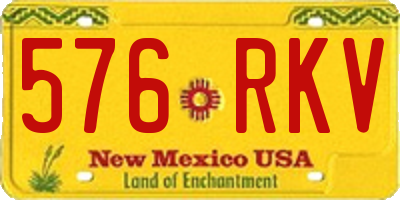 NM license plate 576RKV