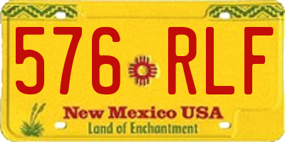 NM license plate 576RLF