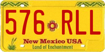 NM license plate 576RLL