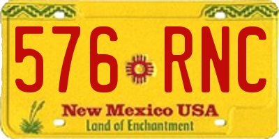 NM license plate 576RNC