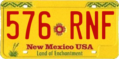 NM license plate 576RNF